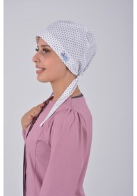 Resim Tesettür Doktor Hemşire Bonesi - Beyaz Yıldız Beyaz 