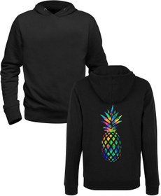 Resim Alfa Tshirt Ananas Baskılı Siyah Ön Arka Çocuk Baskılı Sweatshirt 