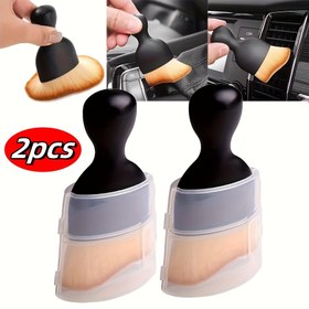 Resim 2'li Ultra-Yumuşak Mikrofiber Araba Temizlik Fırçaları, Verimli İç Mekan Bakımı, Toz Giderme ve Ayrıntılandırma için Nazik Tüyler, Oturma Odası, Cam, Duvarlar, Zeminler için Temel Araç Bakım Aracı - Plastik, Elektrik Gerektirmez 