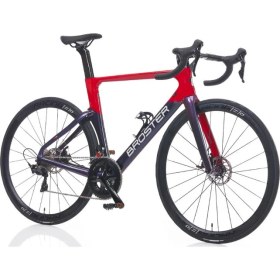 Resim Broster Aero CR-4000 105 Set Full Karbon 52 cm Yol Yarış Bisikleti Kırmızı Lacivert 