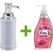 Resim Genel Markalar Porselen Gri Sıvı Sabunluk Ve 1 Adet 400 Ml Sıvı Sabun Gül Kokulu 