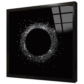 Resim Siyah Gümüş Halka Çerçeveli Cam Tablo-171999 