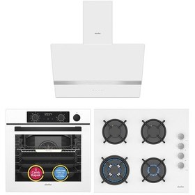 Resim Simfer 11 Fonksiyon Steam Master Beyaz 3'lü Ankastre Set (8245 Fırın + 3654 Ocak + 8739 Davlumbaz) 