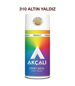Resim Akçalı 400 ml 310 Altın Yaldız Sprey Boya Hızlı Kuruyan ve Yüksek Kapatıcılık Özellikli 