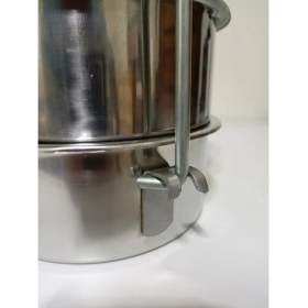 Resim abnturk 3 Kaplı Çelik Sefer Tası 5-6 Kişilik Vidalı Sefertası 18X7CM Yemek Taşıma Kabı Tabldotcu Karavanası 