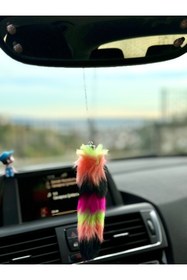 Resim OTOMOGARAJ Otomobil dikiz süsü kuyruk dikiz süsü yavruağzı çok renk geçişli tüy dikiz süsü 