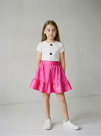 Resim FemiChic LUI Kids Kız Çocuk Premium Saten (Satin) Etek - Fuşya 