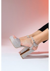 Resim Luvishoes Owego Rose Simli Kadın Platform Topuklu Abiye Ayakkabı 