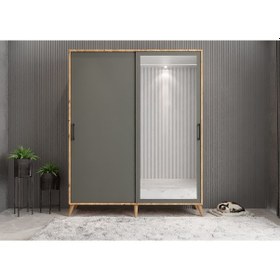 Resim İmaj Sürgülü Portmanto Vestiyer Çam Füme - Montaj Dahil 120 Cm 