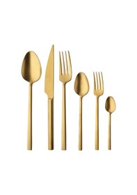 Resim Titanyum Gold 12 Kişilik 72 Parça Kaşık Çatal Bıçak Seti Altın 