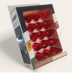 Resim 17mm Sivri Parlak Kırmızı Bijon Kapağı 20li Set 