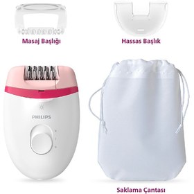 Resim Philips BRE255/05 Kablolu Epilatör,Bacak İçin Kullanım,Işık Özellikli,3 Ek Parçalı,2 Hız Ayarı 