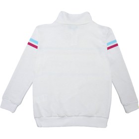 Resim Benetton Özel Seri Kız Çocuk Fermuarlı Dik Yaka Ekru Sweatshirt - 7-8 Yaş 