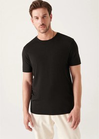 Resim Avva Regular Fit Bisiklet Yaka Kısa Kollu Erkek Tişört B001171 Siyah 