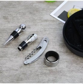 Resim Deri Şarap Tirbüşon Şaraplık Şarap Açacağı Seti cin375 