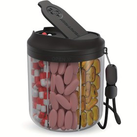 Resim HIONXMGA Tableti Dağıtıcı - 1 Aylık Takviye Düzenleyici, Karıştırma Önleyici Tasarım, Geniş Açılıklar ve 20 Yapışkan Etiket ile, Vitaminler, İlaçlar, Takviyeler için Şeffaf Siyah Tablet Kutusu - Kullanımı Kolay Tableti Düzenleyici, Cüzdan İçin Tablet Kutusu, İlaç Depolama, Modern Tableti Dağıtıcı, Dayanıklı Tablet Konteyneri 