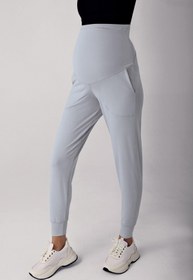 Resim Kadın Yüksek Bel Cepli Hamile Jogger Eşofman Altı E02 - Lacivert / XL 