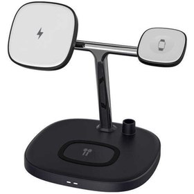 Resim WIWU Power Air M8 4 In 1 Uyumlu Kablosuz Şarj Standı Iphone & Airpods & Watch & 1st Gen Pencil Şarj 