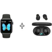 Resim Xiaomi Pocophone F2 Pro Uyumlu Watch 6 Series Akıllı Saat + E6S True Kablosuz Bluetooth Kulaklık 