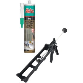 Resim Akfix 100D Beyaz Duşakabin Silikonu 310ML + Silikon Tabancası 