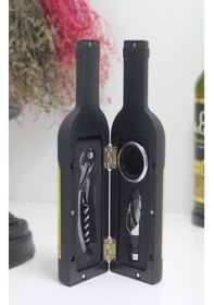 Resim Himarry Şişe Tirbuşon Seti Küçük Siyah Bakır 