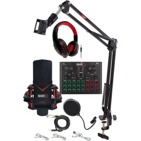 Resim Midex GMX-1 Record Head Set Condenser Mikrofon Kulaklık Ses Kartı Canlı Yayın Paketi (Telefon ve PC) 