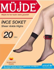 Resim 3'Lü Müjde Ekonomik Ince Soket Tül Çorap 