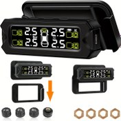 Resim TPMS Kablosuz Dış Sensör Kiti Ayarlanabilir Açı Güneş Enerjili Ayrılabilir Braketli Araba SUV Pickup MPV ORV için - Lastik Basınç İzleme Sistemi, ABS Malzeme 