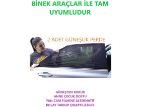 Resim Ankaflex 2 Adet Araba Yan Cam Güneşlik Perde Araç Arka Yan Cam Perdesi 