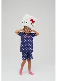 Resim Hello Kitty Kız Çocuk Kısa Şortlu Pamuklu Pijama Takımı Renklı 