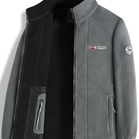 Resim Erkekler İçin Ağır Hizmet Kışlık Ceket - İsveç Bayrağı ve Logo Yaması, Şeritli Yaka & Tam Fermuarlı Çözüm, Kalın Sıcak Mont Kayak, Snowboard, Dış Mekan Etkinlikleri için (Tasarım Yok) 