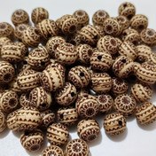Resim 30 Adet Vintage Esintili Akrilik Ahşap Boncuklar, Karmaşık Kahverengi & Bej Desenlerle - DIY Takı, El İşleri ve Bilezik Tasarımları İçin Mükemmel - El Yapımı Aksesuarlar ve Moda Projeleri İçin İdeal, Takı Yapımı İçin Boncuklar 