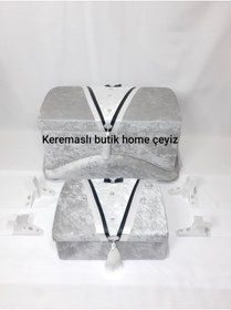 Resim keremaslı butik home çeyiz Damat Çeyiz Bohça Nişan Sandık Seti 2'li 