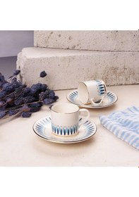 Resim Porser Palm 4 Parça Kahve Fincan Takımı Mavi 