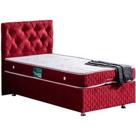 Resim Setaymobilya Baza, Vita Bordo Tek Kişilik Baza + Başlık + Comfort Yatak 