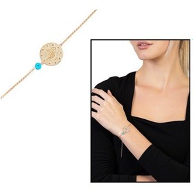 Resim Rose Renk Mecidiye Tasarım Nazar Boncuğu Detaylı 925 Ayar Gümüş K 