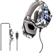 Resim Digital Computer Home Ovleng Q9 Kamuflaj Kablolu Oyun Kulaklığı Stereo Subwoofer LED Işıklı E-Spor Kulaklık USB 7.1 Kanal Kulak Üstü Ayarlanabilir Kulaklık-Camo Gri (Yurt Dışından) 