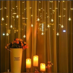 Resim Yıldız 4m 96 Led 19 Saçak 40-50-60cm Gün Işığı Yıldız Boyutu:7cm 