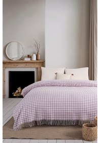 Resim Battaniye Çift Kişilik Akrilik Pamuklu Honey Lila Lila 