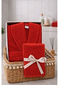 Resim Özdilek Trendy Şalyaka Bornoz S/m Beden - Baş Havlusu - Kımızı Kırmızı 
