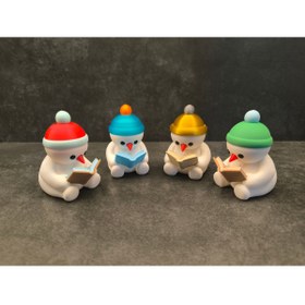 Resim Rekatech LED Pilli Gece Lambası – Kitap Okuyan Kardan Adam Figürlü Çocuk Odası Masa Lambası ( Sürpriz renk ) 