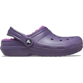 Resim Crocs Classic Lined Clog Kids Çocuk Siyah Terlik 207010-5cı Mor 