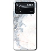 Resim Bera Aksesuar Poco X4 Pro Kılıf Hd Desen Baskılı Arka Kapak - White Marble 