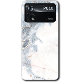 Resim Bera Aksesuar Poco X4 Pro Kılıf Hd Desen Baskılı Arka Kapak - White Marble 