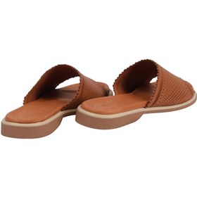 Resim Napa Shoes Kadın Lazer Kesimli Perfore Düz Taban Rahat Terlik Napa-1204 Taba 