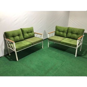 Resim 2+2balkon-bahçe-kafe-çay Seti-koltuk Takımı-oturma Grubu-ofis Koltuğu 2+2 Beyaz Profil Demir Yeşil 