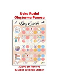 Resim MSticker Uyku Rutini Kazandırma Panosu, Çocuklar İçin Yatma Çizelgesi, Yatmadan Önce Yapılacaklar 