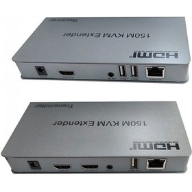 Resim Hdmı 150m Kvm Extender Alıcı Verici Receiver Transmitter Kvm Extender 