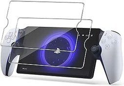 Resim GEEMEE Sony PS5 PlayStation Portal için kırılmaz cam koruyucu folyo, 2 adet 9H film sertliği, sertleştirilmiş koruyucu cam, yüksek hassasiyetli ekran koruyucu folyo 