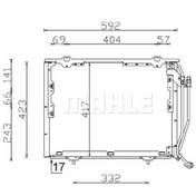 Resim KNECHT AC243000S Klima Radyatörü (592×423×17) W202 S202 C 200 Cdı C 220 Cdı Om 611.960 (Eno:8Fc351038454) 